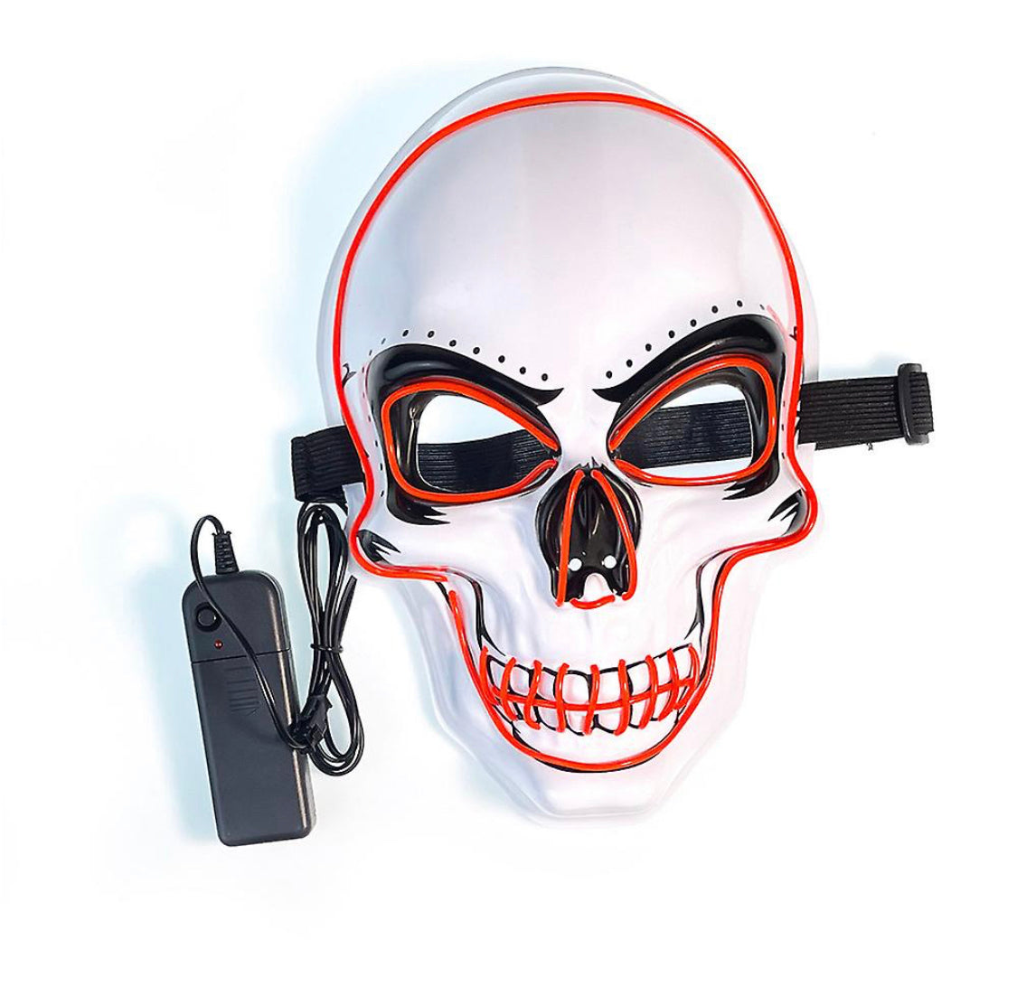 Halloween masker met licht- skull - rood