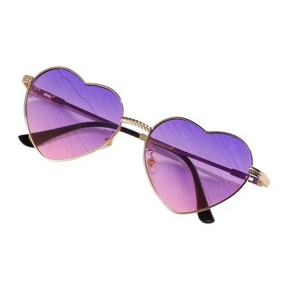 Hartjes zonnebril - roze en paars