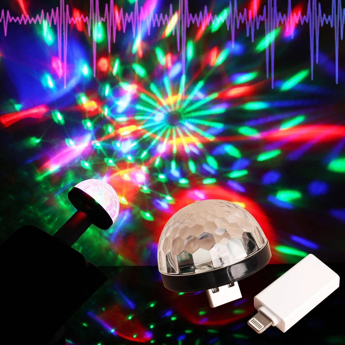 Draagbare USB led discolamp voor mobiel - Iphone