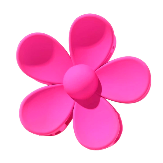 Haarclip bloem - roze - 7 cm