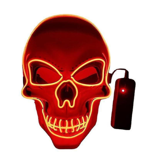 Halloween masker met licht- skull - rood