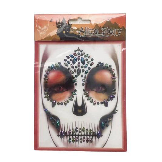Face jewels - Halloween - Donker multicolor