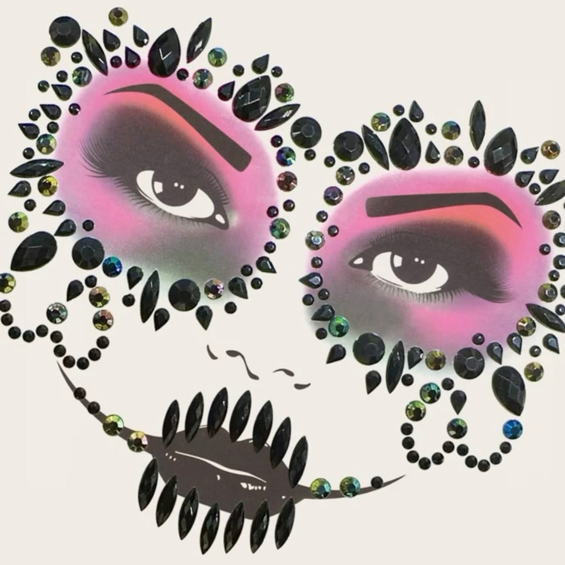 Face jewels - Halloween - Zwart
