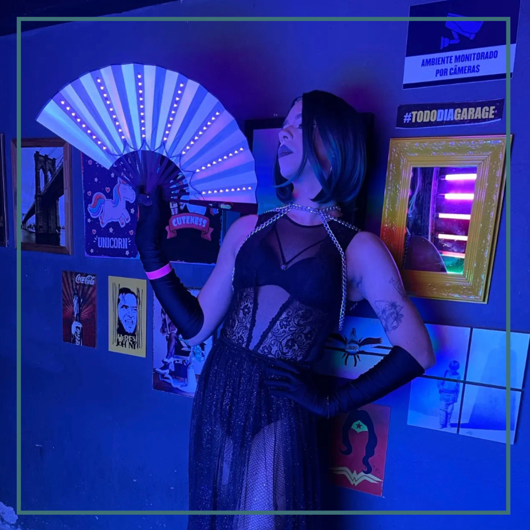 XXL LED waaier - blauw