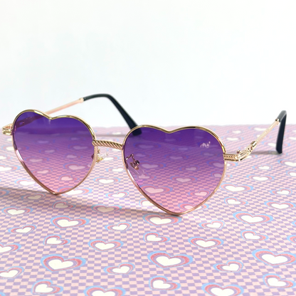 Hartjes zonnebril - roze en paars