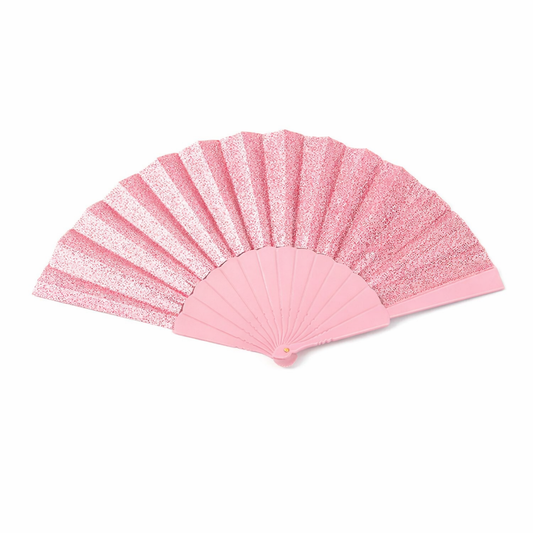 Festival waaier - Glitter - Roze