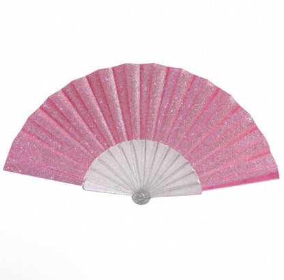 Festival waaier - Glitter - Roze