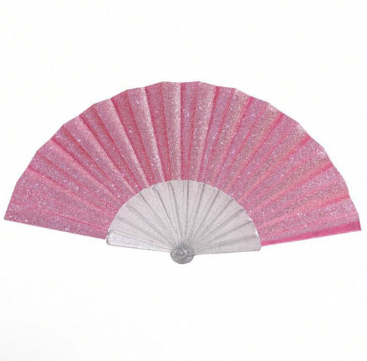 Festival waaier - Glitter - Roze