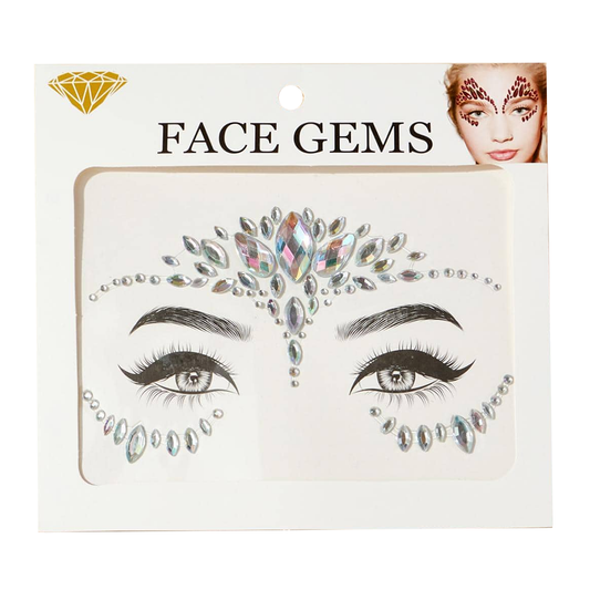 Festival face gems gezicht - zilver