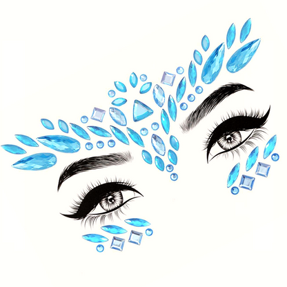Festival face gems gezicht - blauw