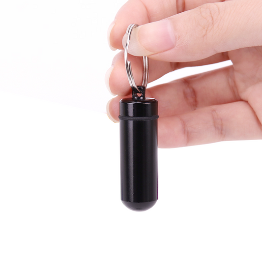 Sleutelhanger met opbergruimte - zwart