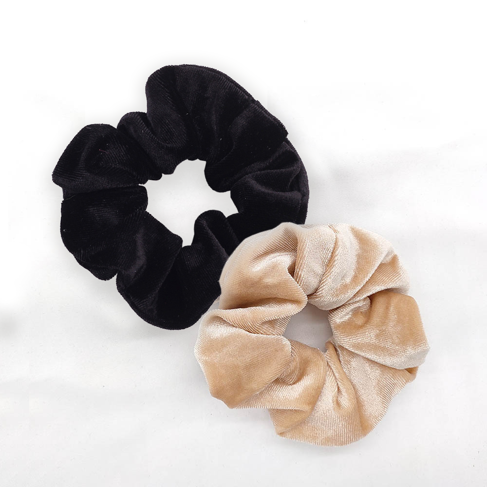 Scrunchie met rits - zwart