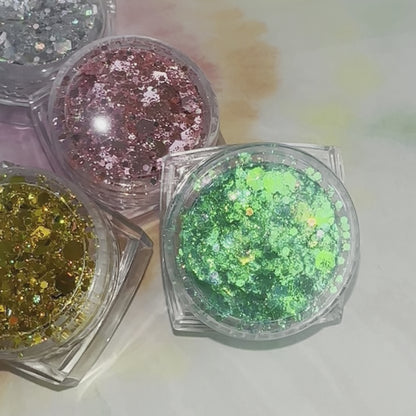 Festival glitters gezicht - zilver